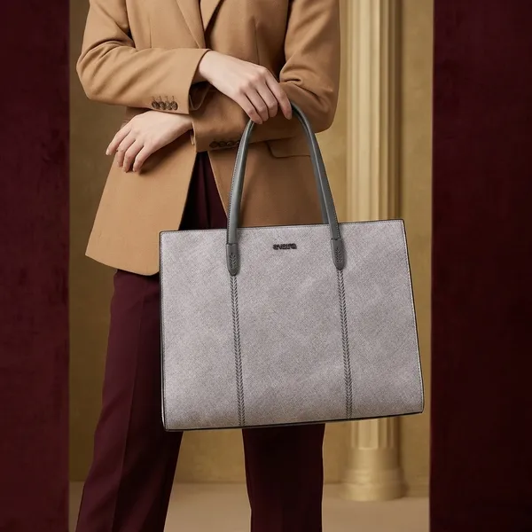 Grey_Textured_Structured_Tote_Bag_for_Women
