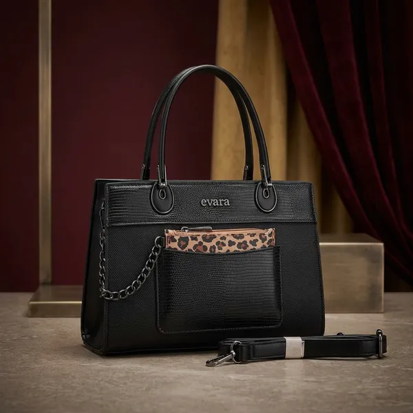 Black_Textured_Leather_Leopard_Print_Handbag_for_Women