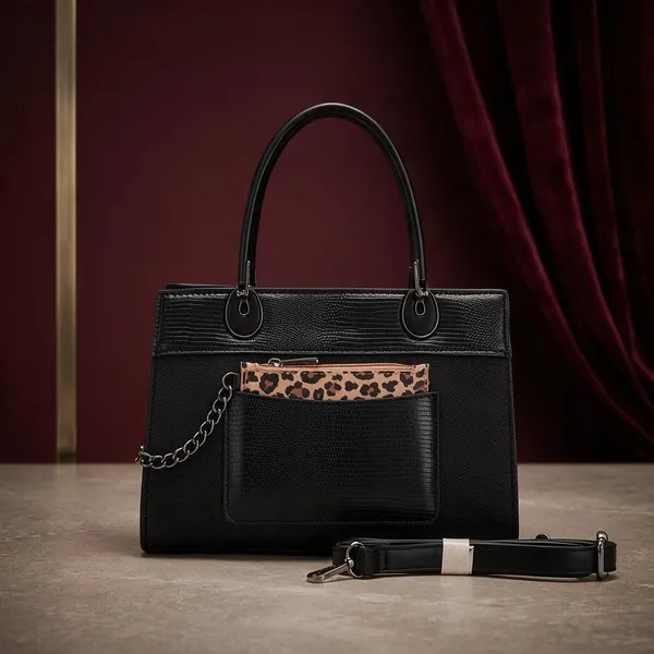Black_Textured_Leather_Leopard_Print_Handbag_for_Women
