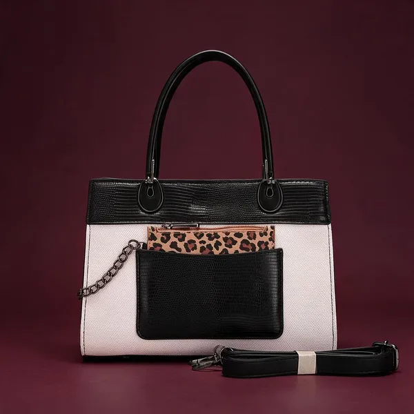 Black_White_Textured_Structured_Handbag_for_Women
