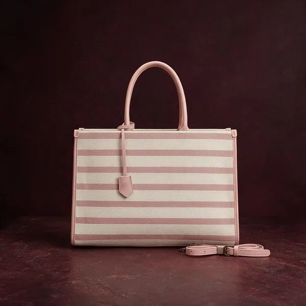 Pink_Cream_Striped_Canvas_Tote_Bag_for_Women
