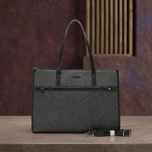 Black_Textured_Structured_Tote_Bag_for_Women