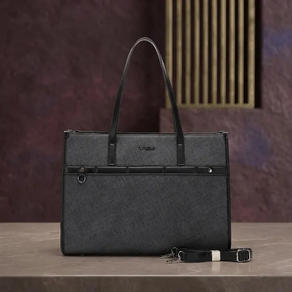 Black_Textured_Structured_Tote_Bag_for_Women