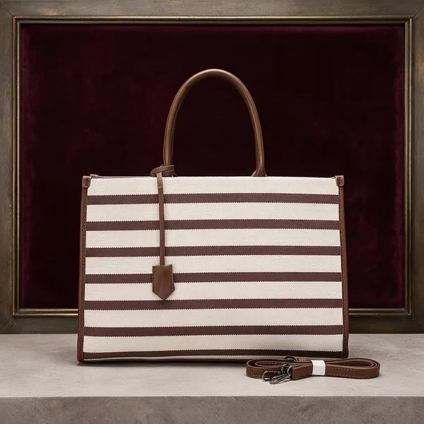 Beige_Brown_Striped_Canvas_Structured_Tote_Bag_for_Women