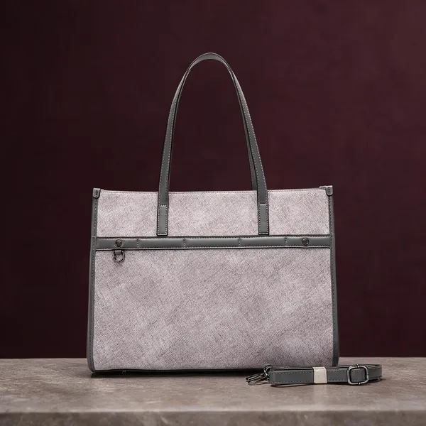Grey_Textured_Structured_Tote_Bag_for_Women