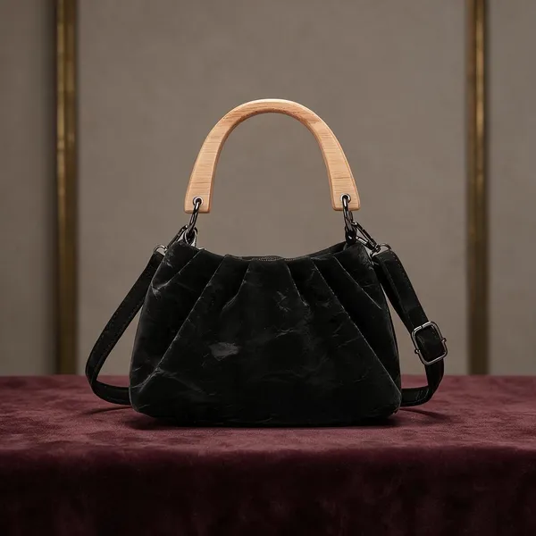 Black_Velvet_Wooden_Handle_Sling_Handbag_for_Women