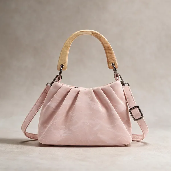 Pink_Ruched_Wooden_Handle_Handbag_for_Women