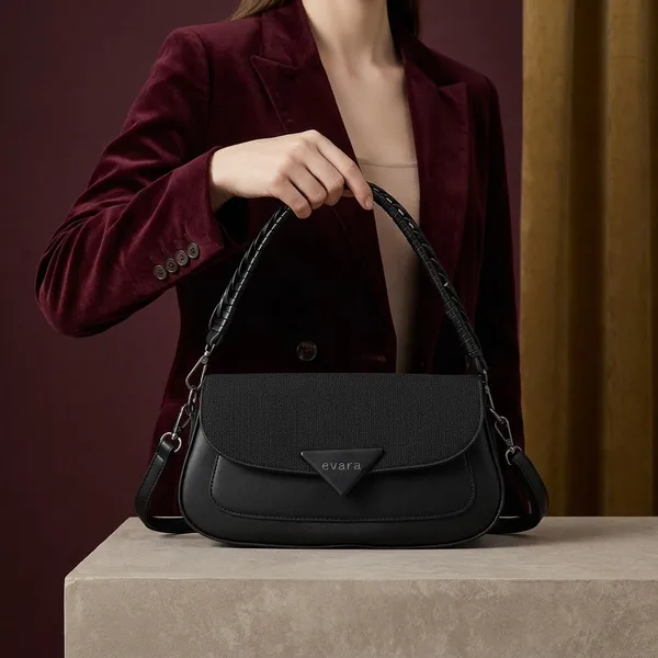 Black_Textured_Flap_Shoulder_Bag_for_Women