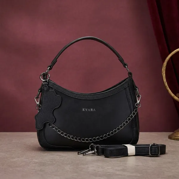 Black_Textured_Chain_Detail_Handbag_for_Women