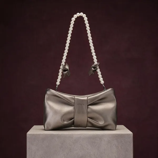 Metallic_Bronze_Bow_Shaped_Pearl_Handle_Handbag_for_Women