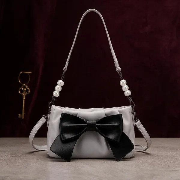 Grey_Quilted_Bow_Detail_Sling_Bag_for_Women