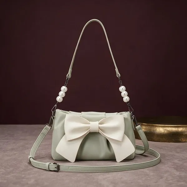 Sage_Green_Faux_Leather_Bow_Detail_Shoulder_Bag_for_Women