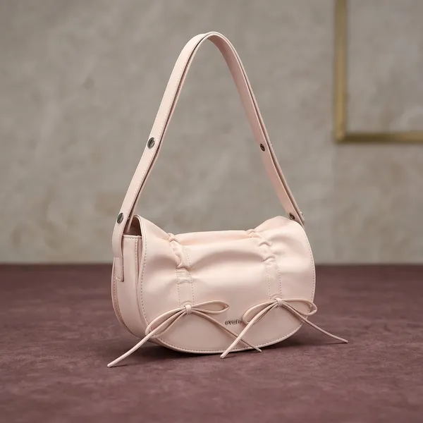 Pink_Ruched_Bow_Detail_Shoulder_Bag_for_Women
