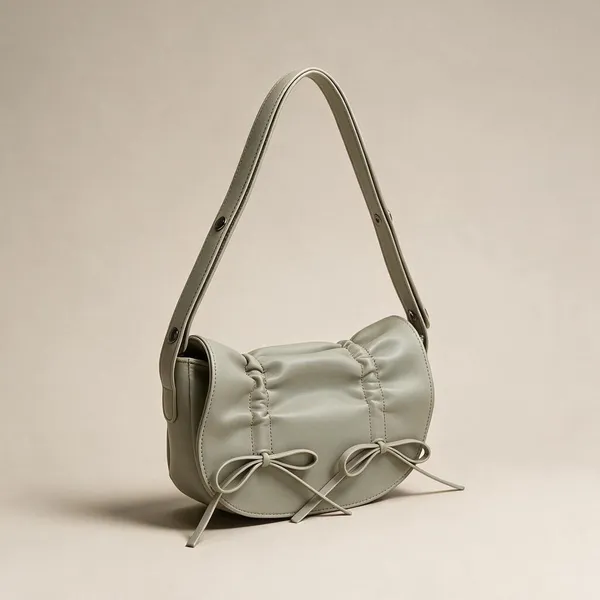 Sage_Green_Ruched_Bow_Detail_Shoulder_Bag_for_Women