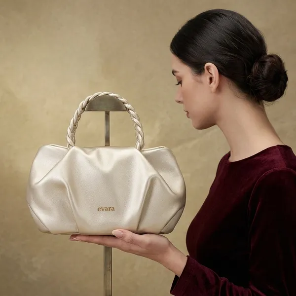 Gold_Satin_Braided_Handle_Structured_Handbag_for_Women