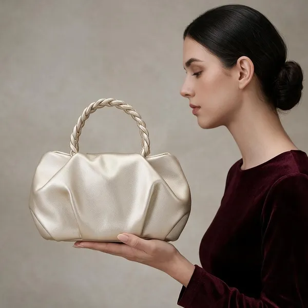 Gold_Satin_Braided_Handle_Structured_Handbag_for_Women