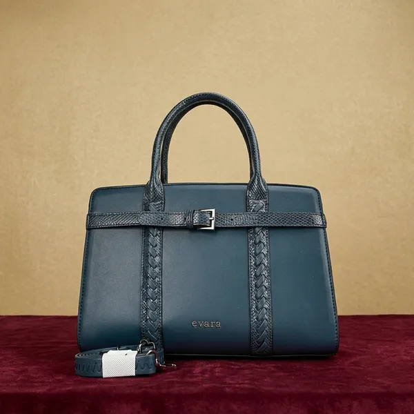 Navy_Blue_Structured_Handbag_with_Textured_Detailing