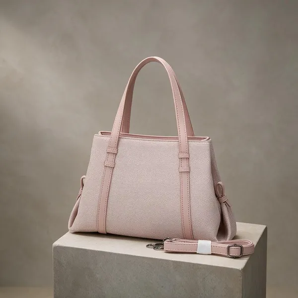 Pink_Textured_Leather_Structured_Handbag_for_Women