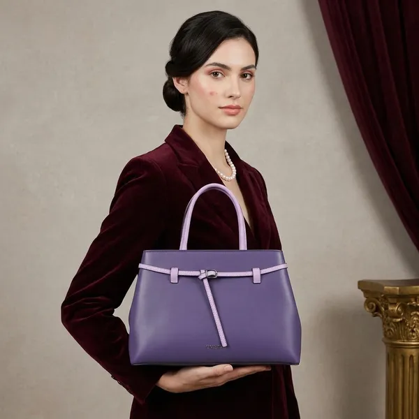 Evara_Purple_Leather_Structured_Handbag_For_Women