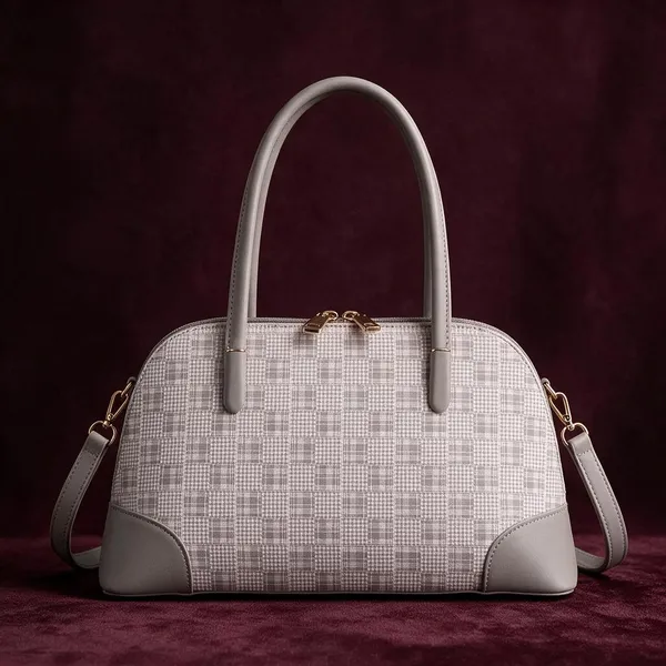 Grey_Textured_Dome_Shaped_Handbag_for_Women