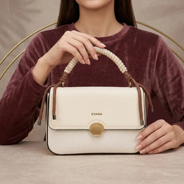 Evara_Cream_Textured_Handbag_with_Braided_Handle