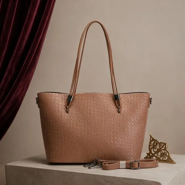 Tan_Woven_Textured_Shoulder_Tote_Bag_with_Detachable_Strap