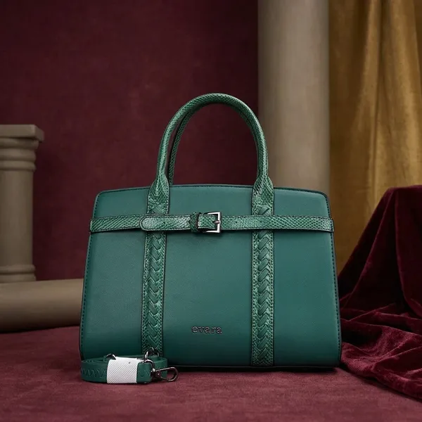 Green_Textured_Strap_Structured_Handbag_for_Women