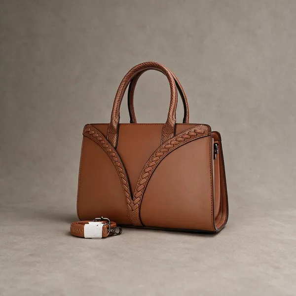 Tan_Leather_Braided_Detail_Structured_Handbag_for_Women