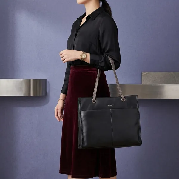 Black_Synthetic_Leather_Tote_Bag_with_Contrast_Handles_for_Women