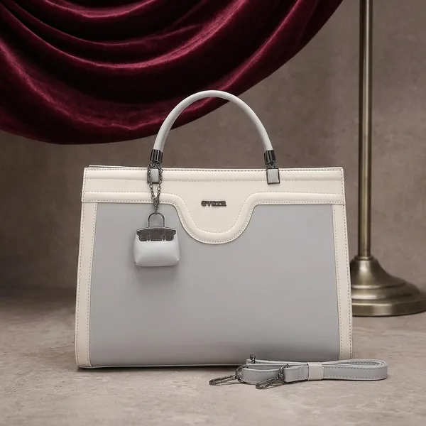 Grey_and_White_Structured_Tote_Bag_with_Detachable_Strap