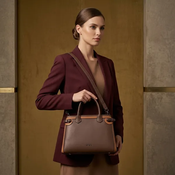 Evara_Brown_Structured_Handbag_With_Detachable_Strap