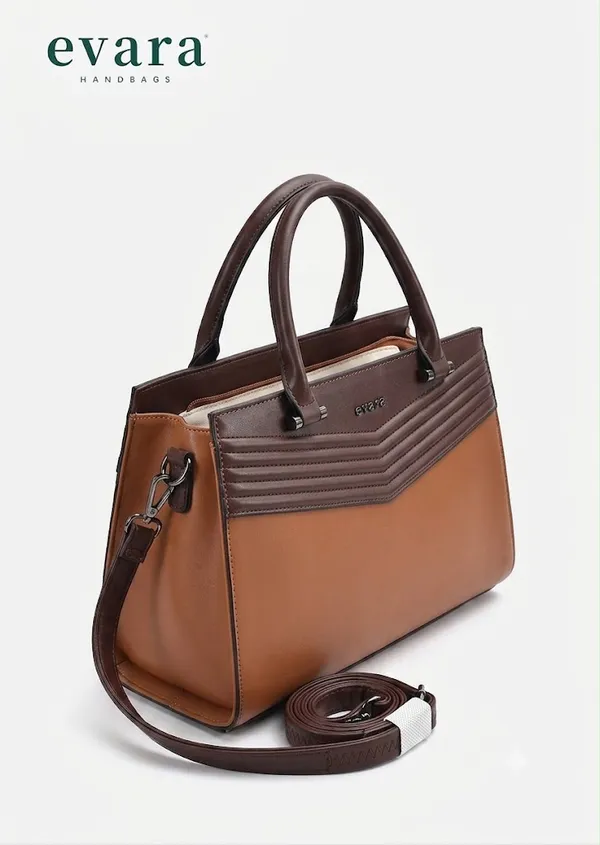 Brown_Tan_Structured_Chevron_Quilted_Handbag_for_Women