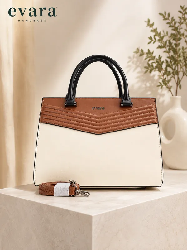 Evara_Cream_Brown_Chevron_Quilted_Structured_Handbag_For_Women