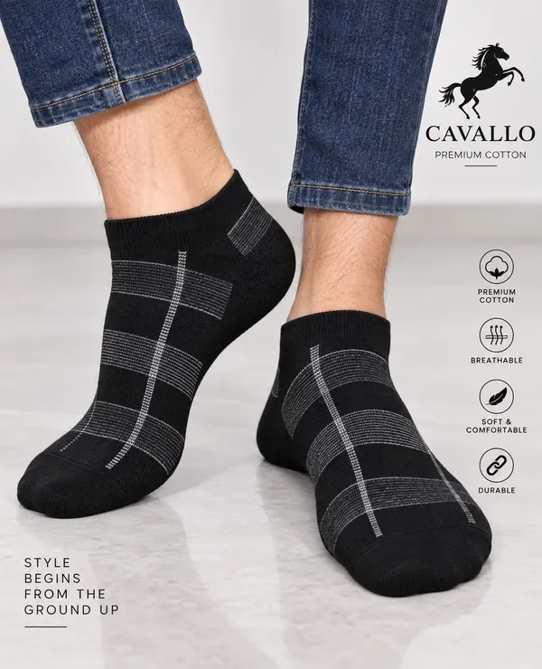 Cavallo_Premium_Cotton_Black_Checkered_Ankle_Socks_-_Style_Begins_From_The_Ground_Up