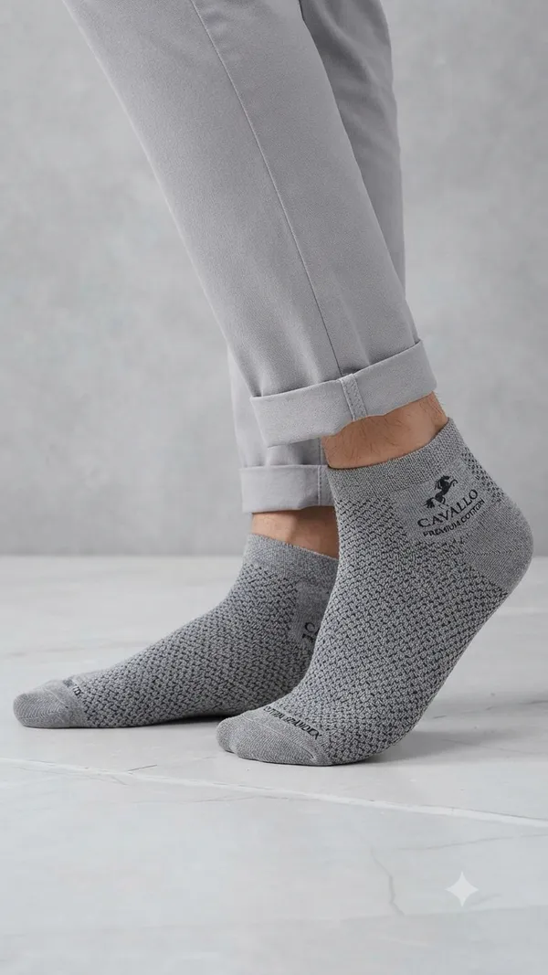 Cavallo_Premium_Cotton_Grey_Textured_Short_Ankle_Socks_-_Breathable_Comfort_Everyday_*five_piece_combo*