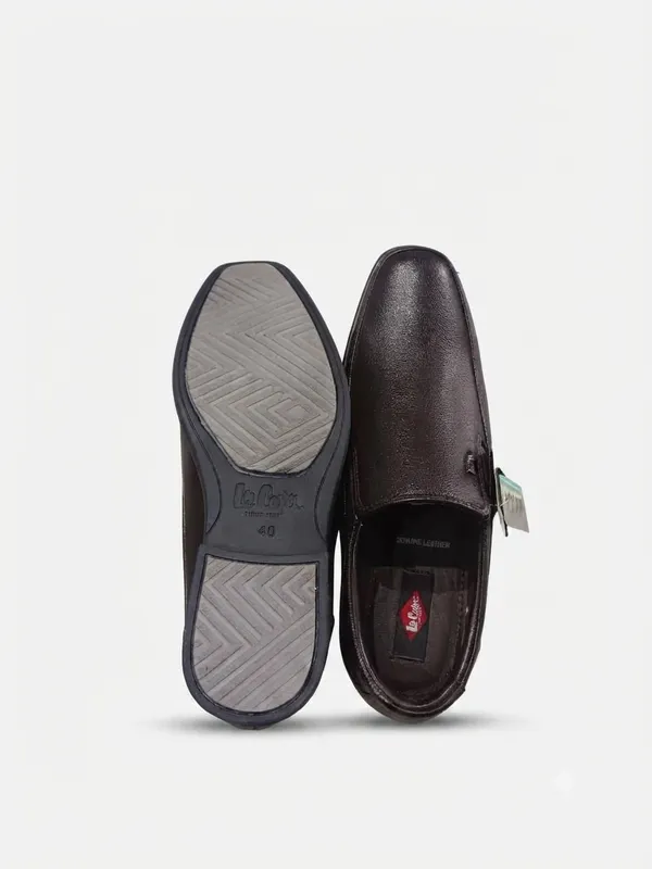 Lee_Cooper_Men's_Dark_Brown_Textured_Formal_Slip-On_Shoes