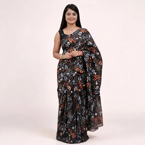 83_PADMAVATI_BLACK_MULMUL_COTTON_SAREE