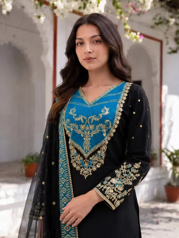 Launching_New_Fancy_Design_Pakistani_Collection_Top_-_Palazzo_And_Dupatta_Set_Fully_Stitched_Ready_To_Wear