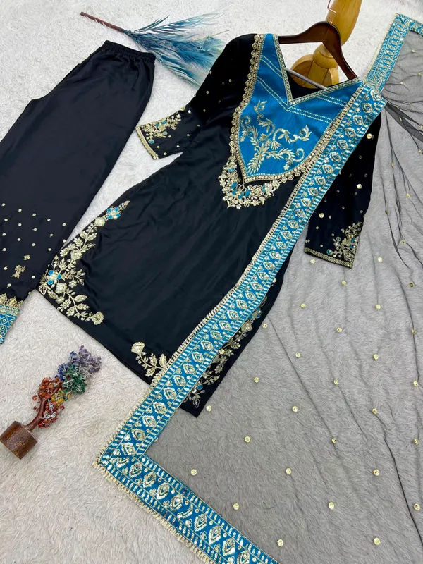 Launching_New_Fancy_Design_Pakistani_Collection_Top_-_Palazzo_And_Dupatta_Set_Fully_Stitched_Ready_To_Wear