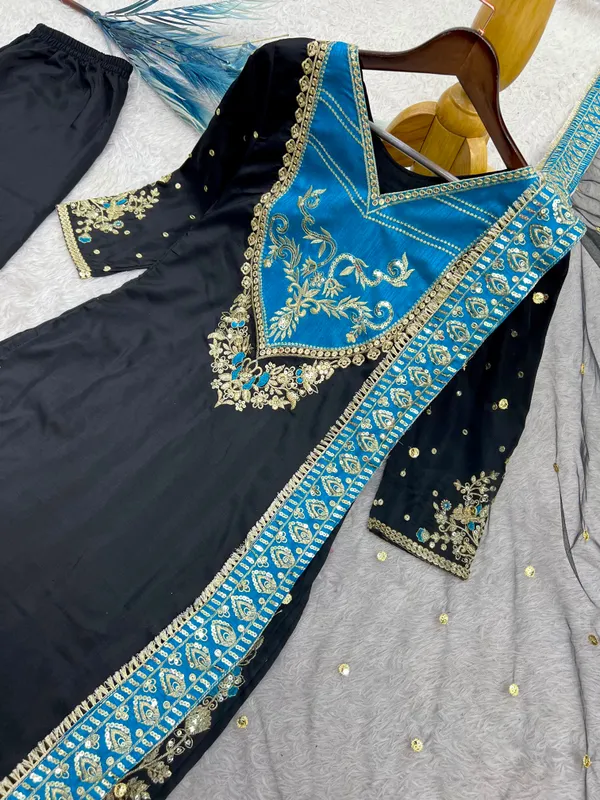 Launching_New_Fancy_Design_Pakistani_Collection_Top_-_Palazzo_And_Dupatta_Set_Fully_Stitched_Ready_To_Wear