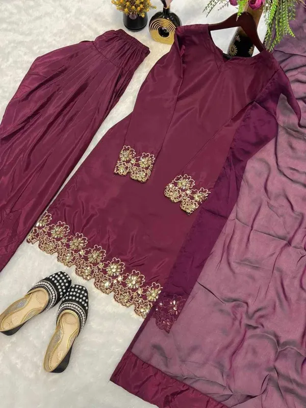 MC_2001_Premium_Elegance_Crep_Silk_Party_Wear_Kurta,_Farshi_Salwar_&_Dupatta_set