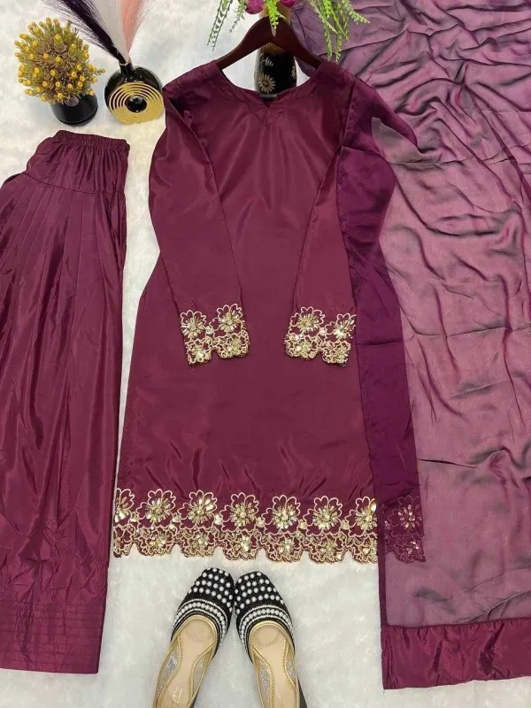 MC_2001_Premium_Elegance_Crep_Silk_Party_Wear_Kurta,_Farshi_Salwar_&_Dupatta_set