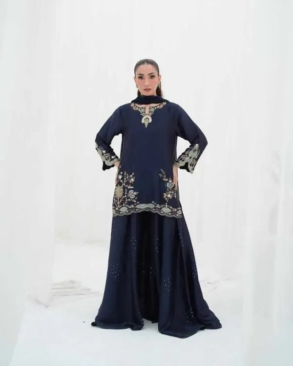 MC_2033_Premium_Elegance_Comfort_Wear_Silk_Navy_Blue_Dress