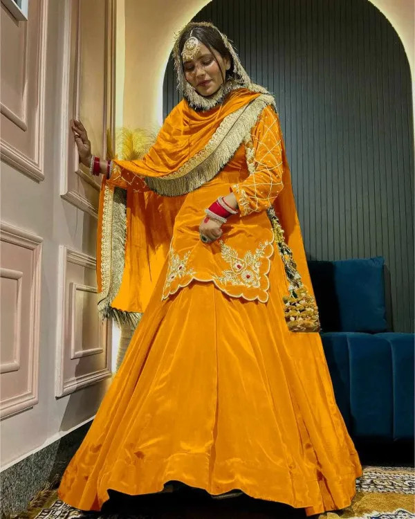 MF_448_Premium_Traditional_Silk_Orange_Lehengha_With_Zari