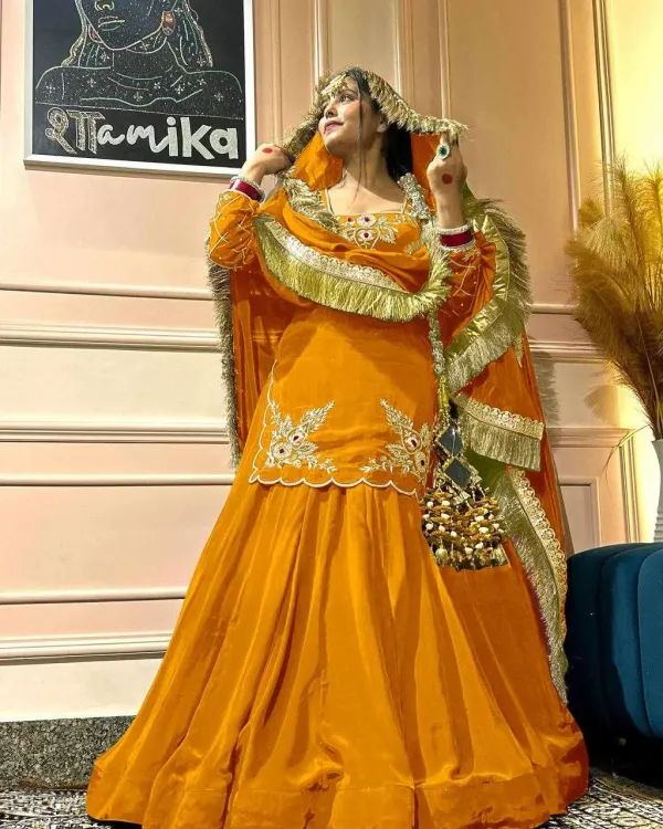 MF_448_Premium_Traditional_Silk_Orange_Lehengha_With_Zari