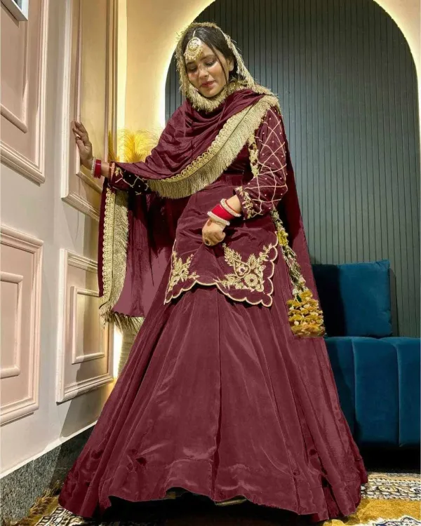 MF_448_Premium_Traditional_Silk_Orange_Lehengha_With_Zari
