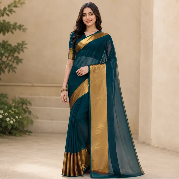 S4s_petrol_Blue_Running_Saree