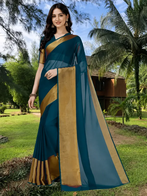 S4s_petrol_Blue_Running_Saree