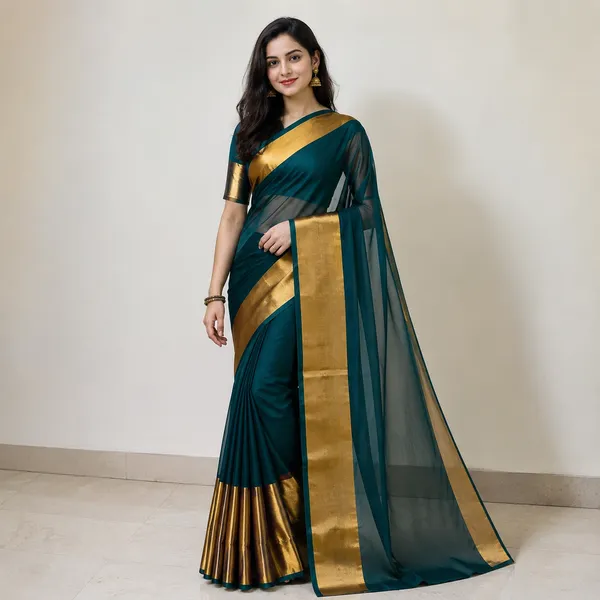 S4s_petrol_Blue_Running_Saree