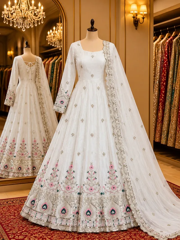 RAS-119_DESIGNER_GOWN_EMBROIDERY_SEQUENCE_WORK_ON_SILK_FABRIC_GOWN_PANT_AND_DUPATTA_SET